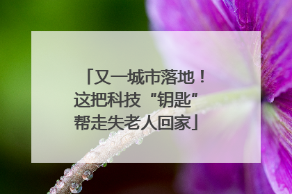 又一城市落地！这把科技“钥匙”帮走失老人回家