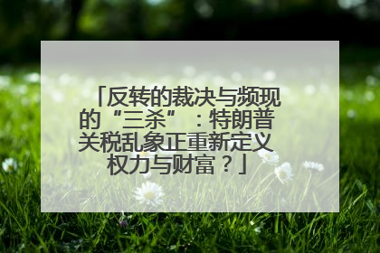 反转的裁决与频现的“三杀”：特朗普关税乱象正重新定义权力与财富？