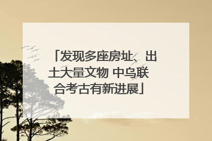 发现多座房址、出土大量文物 中乌联合考古有新进展
