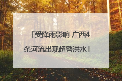 受降雨影响 广西4条河流出现超警洪水