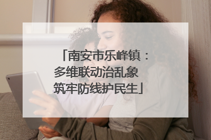 南安市乐峰镇：多维联动治乱象 筑牢防线护民生
