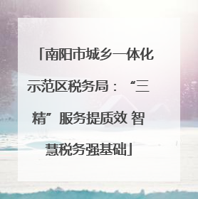 南阳市城乡一体化示范区税务局：“三精”服务提质效 智慧税务强基础
