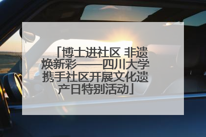 博士进社区 非遗焕新彩——四川大学携手社区开展文化遗产日特别活动