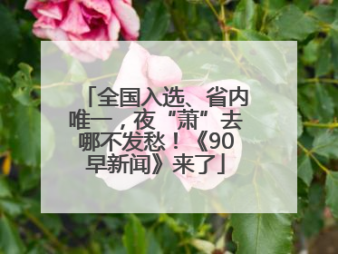 全国入选、省内唯一，夜“萧”去哪不发愁！《90早新闻》来了