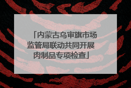 内蒙古乌审旗市场监管局联动共同开展肉制品专项检查