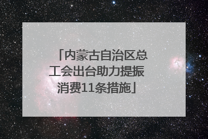 内蒙古自治区总工会出台助力提振消费11条措施