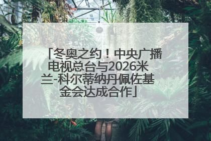 冬奥之约！中央广播电视总台与2026米兰-科尔蒂纳丹佩佐基金会达成合作