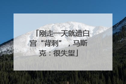 刚走一天就遭白宫“背刺”，马斯克：很失望