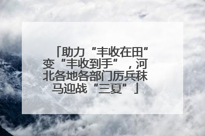 助力“丰收在田”变“丰收到手”，河北各地各部门厉兵秣马迎战“三夏”