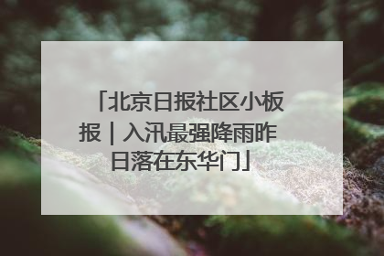 北京日报社区小板报｜入汛最强降雨昨日落在东华门