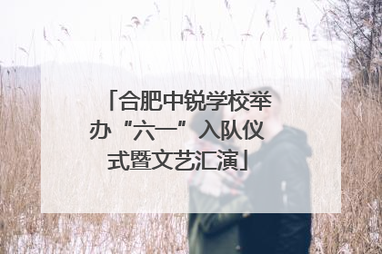 合肥中锐学校举办“六一”入队仪式暨文艺汇演