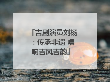 吉剧演员刘杨：传承非遗 唱响吉风吉韵