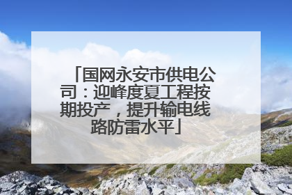 国网永安市供电公司：迎峰度夏工程按期投产，提升输电线路防雷水平