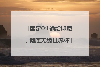国足0:1输给印尼，彻底无缘世界杯