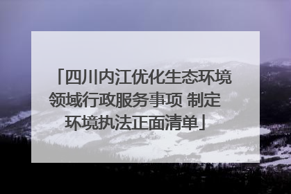 四川内江优化生态环境领域行政服务事项 制定环境执法正面清单
