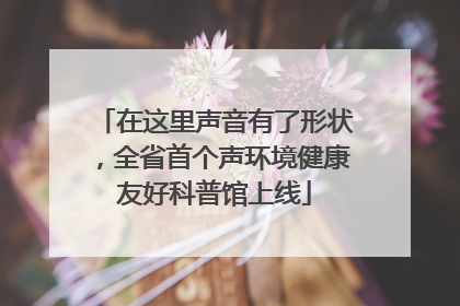 在这里声音有了形状，全省首个声环境健康友好科普馆上线
