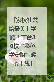 家校社共绘最美上学路！丰台30校“彩色学安路”暖心上线