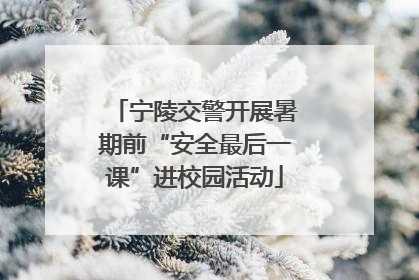 宁陵交警开展暑期前“安全最后一课”进校园活动