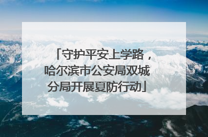 守护平安上学路，哈尔滨市公安局双城分局开展夏防行动