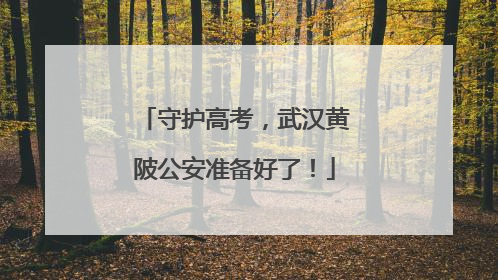 守护高考，武汉黄陂公安准备好了！