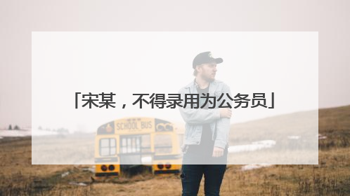 宋某，不得录用为公务员