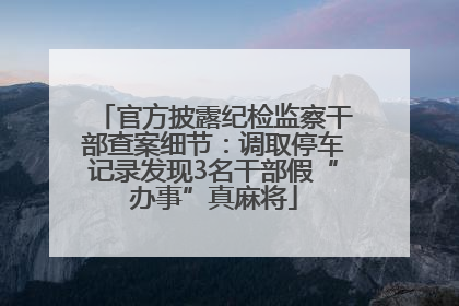 官方披露纪检监察干部查案细节：调取停车记录发现3名干部假“办事”真麻将