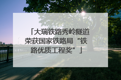 大瑞铁路秀岭隧道荣获国家铁路局“铁路优质工程奖”