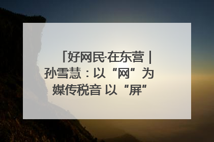 好网民·在东营｜孙雪慧：以“网”为媒传税音 以“屏”为介助发展