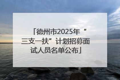 德州市2025年“三支一扶”计划招募面试人员名单公布