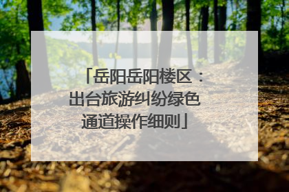 岳阳岳阳楼区：出台旅游纠纷绿色通道操作细则