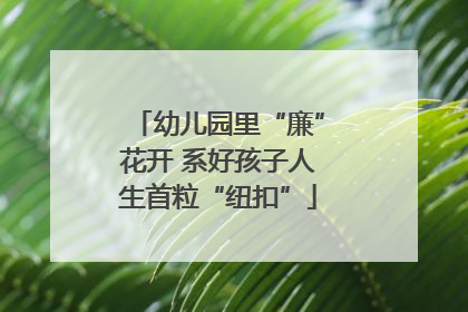 幼儿园里“廉”花开 系好孩子人生首粒“纽扣”