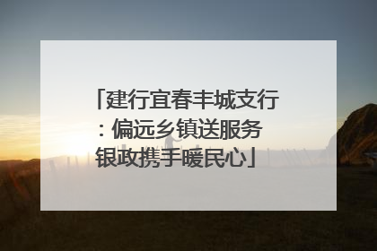 建行宜春丰城支行：偏远乡镇送服务 银政携手暖民心