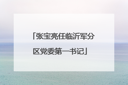 张宝亮任临沂军分区党委第一书记