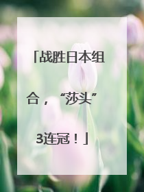 战胜日本组合，“莎头”3连冠！