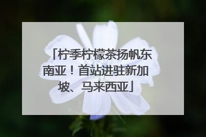柠季柠檬茶扬帆东南亚！首站进驻新加坡、马来西亚