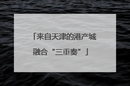来自天津的港产城融合“三重奏”