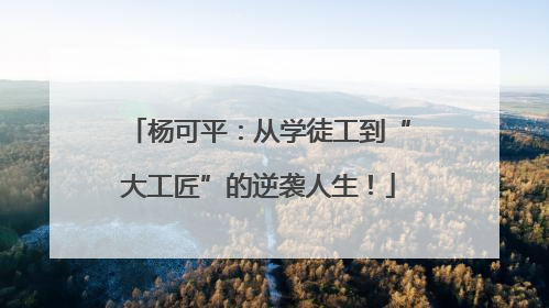 杨可平：从学徒工到“大工匠”的逆袭人生！