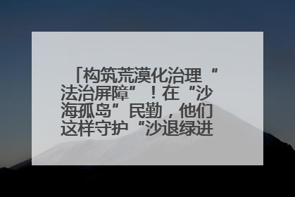 构筑荒漠化治理“法治屏障”！在“沙海孤岛”民勤，他们这样守护“沙退绿进”的生态奇迹