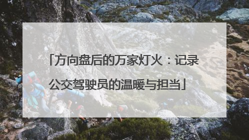 方向盘后的万家灯火：记录公交驾驶员的温暖与担当