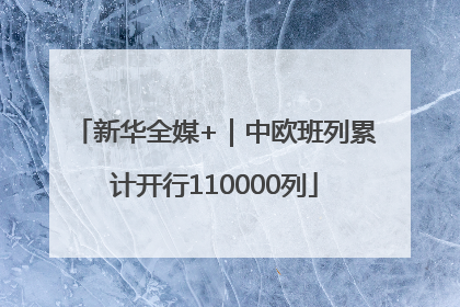 新华全媒+｜中欧班列累计开行110000列