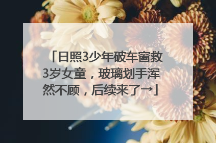 日照3少年破车窗救3岁女童，玻璃划手浑然不顾，后续来了→