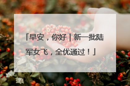 早安，你好｜新一批陆军女飞，全优通过！