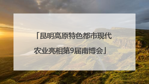 昆明高原特色都市现代农业亮相第9届南博会