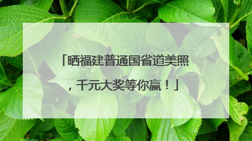 晒福建普通国省道美照，千元大奖等你赢！