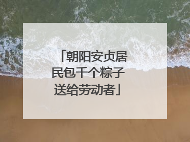 朝阳安贞居民包千个粽子送给劳动者