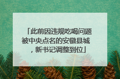 此前因违规吃喝问题被中央点名的安徽县城，新书记调整到位