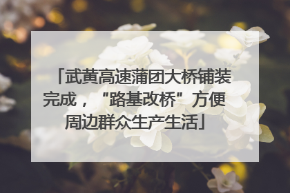 武黄高速蒲团大桥铺装完成，“路基改桥”方便周边群众生产生活