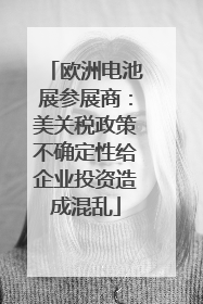 欧洲电池展参展商：美关税政策不确定性给企业投资造成混乱
