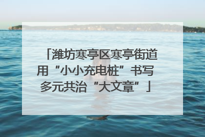 潍坊寒亭区寒亭街道用“小小充电桩”书写多元共治“大文章”