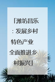 潍坊昌乐：发展乡村特色产业 全面推进乡村振兴